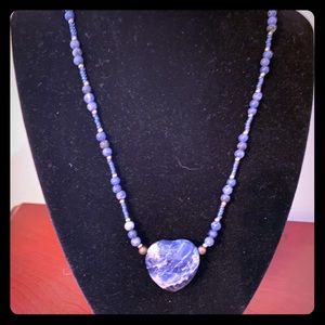 Blue Rock Heart Necklace